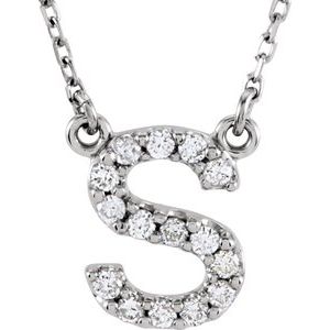 14K Yellow Gold 1/8 CTW Natural Diamond Initial K 16" Necklace