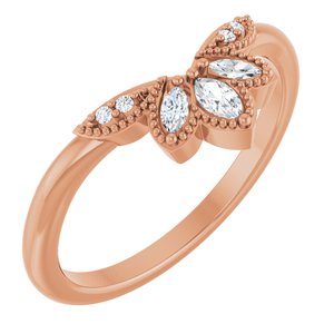 14K Rose Gold 1/8 CTW Natural Diamond Contour Band