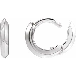 Platinum Knife-Edge Hinge 10 mm Hoop Earrings