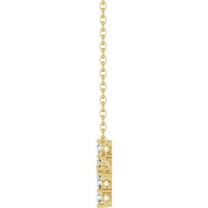 14K Yellow Gold 1/3 CTW Lab-Grown Diamond Sideways Cross 18" Necklace