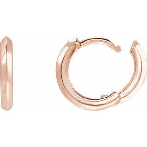 14K Rose Gold Knife-Edge Hinge 12.5 mm Hoop Earrings