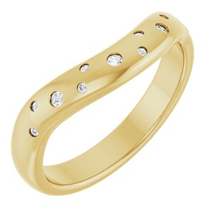 14K Yellow Gold .08 CTW Lab-Grown Diamond Contour Band