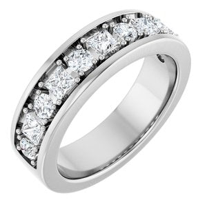 Platinum 1 1/3 CTW Natural Diamond Band