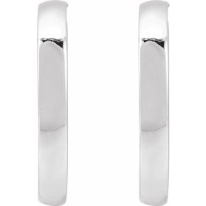 14K White Gold 40 mm Tube Hoop Earrings