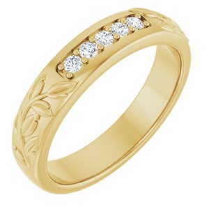 14K Yellow Gold 1/6 CTW Natural Diamond Band