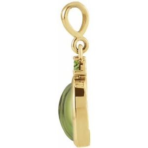 14K Yellow Gold 5x3 mm Natural Peridot Pendant