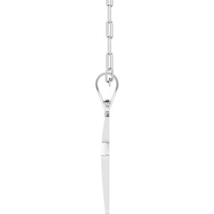 14K White Gold Cross & Paperclip-Style Chain 18" Necklace