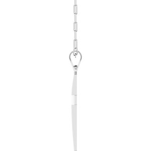 14K White Gold Cross & Paperclip-Style Chain 18" Necklace