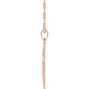 14K Rose Gold Cross & Paperclip-Style Chain 18" Necklace