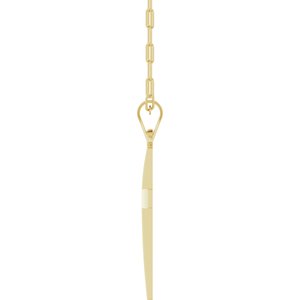 14K Yellow Gold Cross & Paperclip-Style Chain 18" Necklace