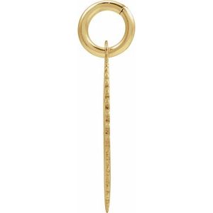 10K Yellow Gold Initial C Sunburst Pendant