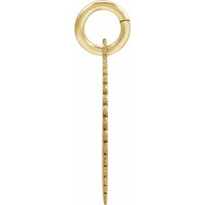 10K Yellow Gold Initial I Sunburst Pendant