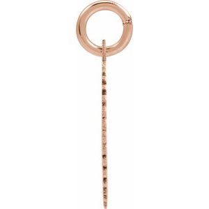 14K Rose Gold Initial A Sunburst Pendant
