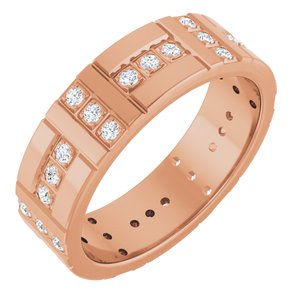 14K Rose Gold 1/4 CTW Natural Diamond Accented Eternity Band