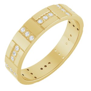 14K Yellow Gold 1/4 CTW Natural Diamond Accented Eternity Band