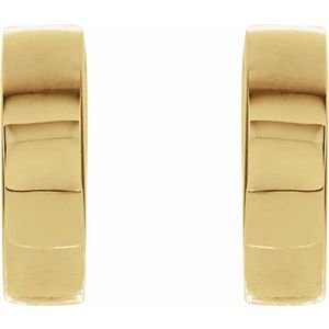 18K Yellow Gold Hinged 14.5 mm Hoop Earrings