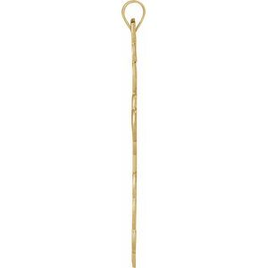 14K Yellow Gold 40x26 mm Orthodox Cross Pendant