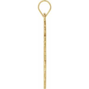 14K Yellow Gold 19x13 mm Orthodox Cross Pendant