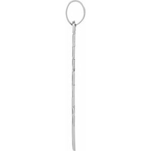 14K White Gold 26x15 mm Orthodox Cross Pendant
