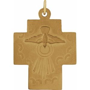 14K Yellow Gold 24.5x22 mm Alpha Omega Cross Pendant