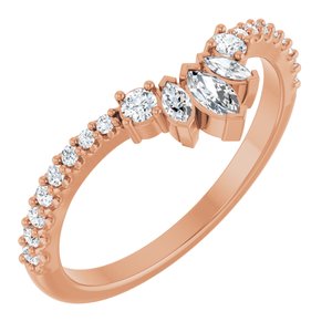 14K Rose Gold 1/3 CTW Natural Diamond Contour Band