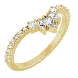 14K Yellow Gold 1/3 CTW Natural Diamond Contour Band