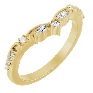 14K Yellow Gold 1/8 CTW Natural Diamond Contour Band