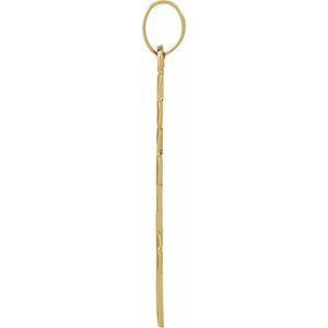 14K Yellow Gold 26x15 mm Orthodox Cross Pendant