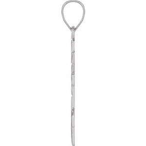 14K White Gold 20x10 mm Orthodox Cross Pendant