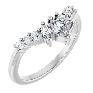 14K White Gold 3/8 CTW Lab-Grown Diamond Contour Band
