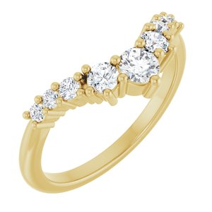 14K Yellow Gold 3/8 CTW Lab-Grown Diamond Contour Band