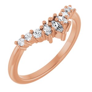 14K Rose Gold 1/4 CTW Natural Diamond Contour Band