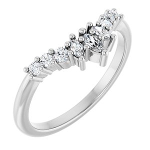 Platinum 1/4 CTW Natural Diamond Contour Band