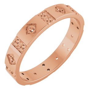 14K Rose Gold 1/3 CTW Natural Diamond Mens Accented Band