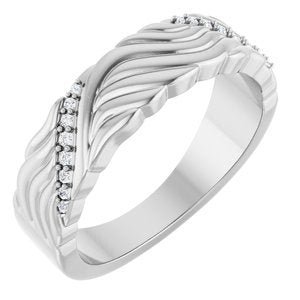 14K White Gold .07 CTW Natural Diamond Band