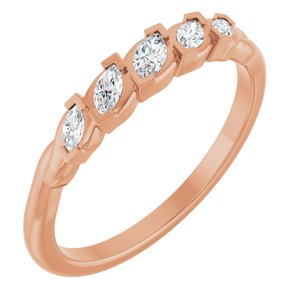 14K Rose Gold 1/4 CTW Natural Diamond Anniversary Band