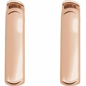 14K Rose Gold 14 mm Hinged Hoop Earrings