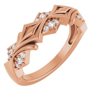 14K Rose Gold 1/6 CTW Natural Diamond Band