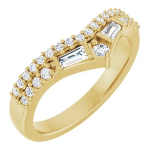 14K Yellow Gold 3/8 CTW Natural Diamond Contour Band