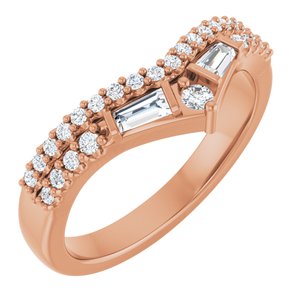 14K Rose Gold 3/8 CTW Natural Diamond Contour Band
