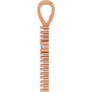 14K Rose Gold 1/5 CTW Natural Diamond Cross Pendant
