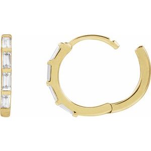 14K Yellow Gold 1/3 CTW Lab-Grown Diamond Hoop Earrings