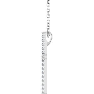 Sterling Silver 1/10 CTW Natural Diamond Cross 16" Necklace