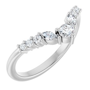 Platinum 1/4 CTW Natural Diamond Contour Band