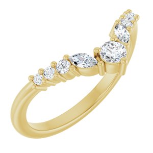 14K Yellow Gold 1/4 CTW Natural Diamond Contour Band