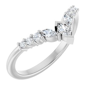 14K White Gold 1/4 CTW Natural Diamond Contour Band