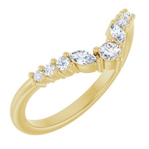 14K Yellow Gold 1/4 CTW Lab-Grown Diamond Contour Band