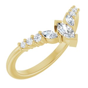14K Yellow Gold 1/3 CTW Natural Diamond Contour Band