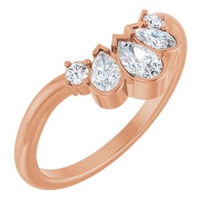 14K Rose Gold 1/2 CTW Natural Diamond Contour Band