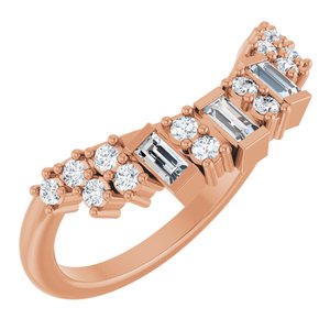 14K Rose Gold 1/3 CTW Natural Diamond Contour Band